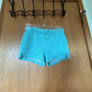 blue and white shorts